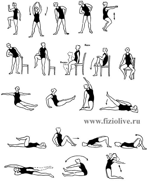 An approximate complex of therapeutic exercises in functional incontinence