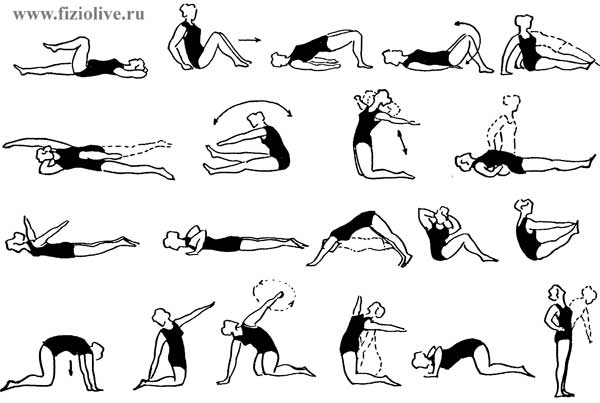 An approximate complex of therapeutic exercises for sciatica