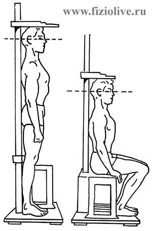 Measuring height when standing and sitting