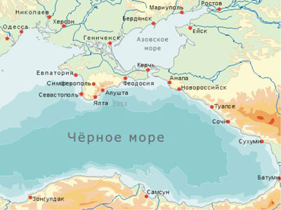 Карта курортов Черного моря