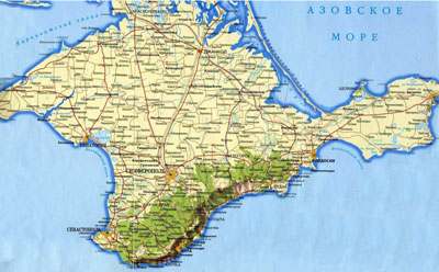 Карта курортов Крыма