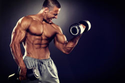 Strength training with dumbbells for biceps