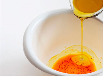 Saffron oil is saturated yellow